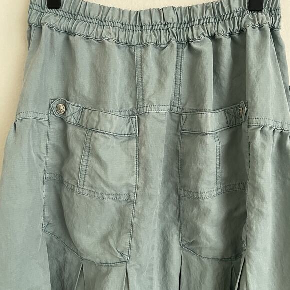 Free People Rough Riding Maxi Skirt Size XS Blue Utility Parachute Long Skirt - Picture 6 of 9